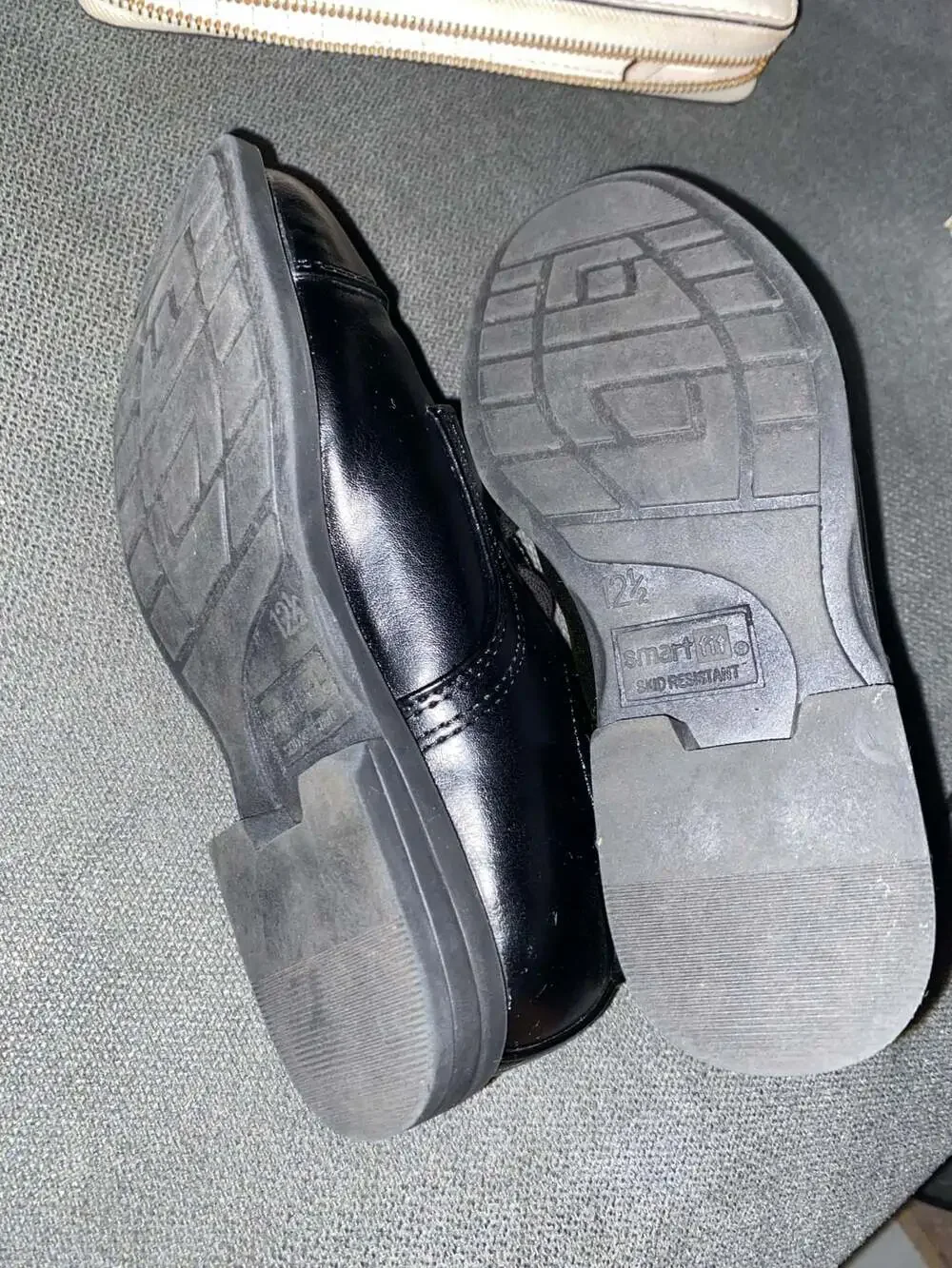 Smartfit Boys Black Cap Toe Lace-Up Dress Shoes Size 12.5